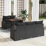 Set de canapele pentru grădină cu pernă 6 pcs Negru GartenMobel Dekor