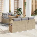 Set de canapele pentru grădină Manual 6 pcs bej și gri deschis GartenMobel Dekor