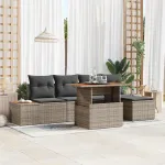 Set de masă pentru grădină cu pernă 6 pcs Gri și Brown GartenMobel Dekor