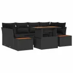 Set de masă pentru grădină cu pernă 9 pcs Negru și Maro GartenMobel Dekor