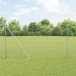 Set 26 stalpi de gard metalici gri 3,2 x 3,2 x 225 cm, otel galvanizat