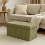 Taburet dublu pliabil Atmosphera Arum cu depozitare, verde kaki, 76x38x38 cm