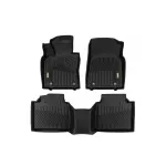 Mochete din cauciuc și covor 2 în 1 potrivite pentru Lexus ES după 2018, set de 3 piese, culoare neagră din seria Frogum 5D Race Rock Performance AutoTuning