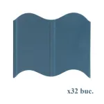 Bordura gazon din plastic, verde albastriu, set 32 buc, 5.1 m x 120 mm, Strend Pro GartenVIP DiyLine