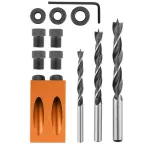 Dispozitiv pentru imbinari ascunse, gaurire in lemn, set 14 piese, NEO GartenVIP DiyLine
