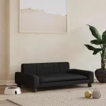 Pat de câini, negru, 90x53x30 cm, piele ecologică GartenMobel Dekor