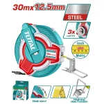 Ruleta TOTAL 30 m x 12,5 mm cu retragere rapida 3:1