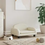 Pat de câini, crem, 50x40x30 cm, piele ecologică GartenMobel Dekor