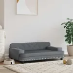 Pat de câini, gri închis, 90x53x30 cm, catifea GartenMobel Dekor