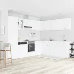 Set dulapuri de bucătărie, Lyon, 14 piese, alb, PAL GartenMobel Dekor