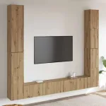 Dulapuri TV montate pe perete 6 buc. stejar artizanal Lemn GartenMobel Dekor