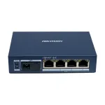 Mediaconvertor Gigabit Hikvision cu 4 porturi RJ45 PoE si SC, 20 km