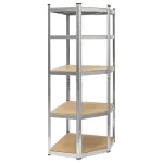 Raft metalic de colt Rebel, 5 polite MDF reglabile, 175 kg/polita, 180 cm