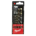 Set 5 burghie pentru beton Milwaukee 4-10 mm, tija cilindrica