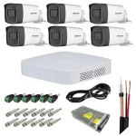 Sistem supraveghere Hikvision cu 6 camere 3K 5MP, Dual Light 40m si DVR 8 canale