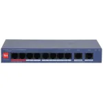 Switch PoE Dahua cu 10 porturi, 8x PoE, 2x Gigabit uplink, 110W