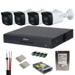 Sistem supraveghere Dahua cu 4 camere Full Color 5MP, HDD 1TB