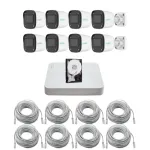 Sistem supraveghere IP Uniarch cu 8 camere 2MP, microfon, NVR PoE si HDD 1TB