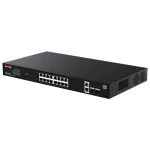 Switch PoE Gigabit IP-COM cu 16 porturi RJ45, 2 SFP, management, 1U