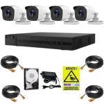 Kit supraveghere HiLook cu 4 camere 2MP, DVR 4 canale si HDD 500GB
