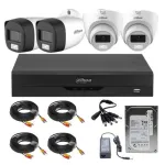 Sistem supraveghere Dahua 4 camere 2MP audio, DVR 4 canale, HDD 500GB