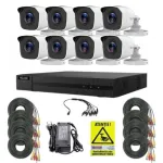 Sistem supraveghere HiLook cu 8 camere 2MP IR 20m si DVR 8 canale