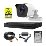 Sistem supraveghere Hikvision HiLook cu 1 camera 2MP, DVR 4 canale, HDD 500GB