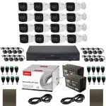 Kit supraveghere Dahua 16 camere 4K, audio, IR 80 m, DVR 16 canale