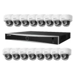 Kit supraveghere IP Hikvision cu 16 camere 4K, microfon si NVR 16 canale PoE