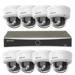 Sistem supraveghere IP Hikvision cu 8 camere 4K, microfon si NVR PoE