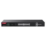 Switch PoE Gigabit IP-COM cu 16 porturi, 2 uplink RJ45, 2 SFP, rack 1U