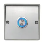 Buton de iesire aparent din aliaj cu LED albastru, IP66, NO/NC/COM