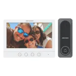Kit videointerfon analogic Hikvision DS-KIS212, 7 inch, 4 fire, IR