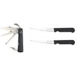 Set cadou Mikov cu briceag multifunctional si 2 cutite de filetat inox