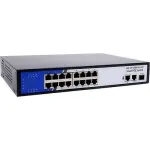 Switch PoE Gigabit BestNPS cu 16 porturi, 2 uplink si 1 SFP, 260W