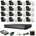 Kit supraveghere Hikvision 16 camere 8MP cu DVR AcuSense si IR 80 m