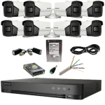 Kit supraveghere Hikvision 8 camere 8MP, IR 80 m, DVR AcuSense, HDD 1TB