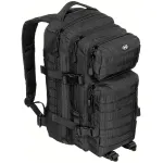 Rucsac modular MFH Assault 30L, negru, cu multiple buzunare si MOLLE