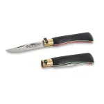 Briceag Old Bear Classic M cu lama inox 80 mm si maner lemn negru tricolor