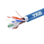 Cablu FTP Cat 6 cupru integral 0,51 mm albastru, rola 305 m TED