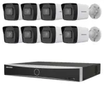 Sistem supraveghere Hikvision cu 8 camere IP 4MP IR 30m si NVR AcuSense