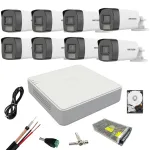 Kit supraveghere Hikvision cu 8 camere 5MP Dual Light si DVR 8 canale