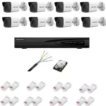 Kit supraveghere video Hikvision cu 8 camere IP 4MP, NVR 8 canale si HDD 4TB
