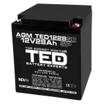 Acumulator AGM VRLA 12V 28Ah cu borne M6, 165x125x175 mm