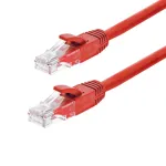 Patch cord UTP Cat6 Gigabit 1 m roșu cu conectori auriti ASYTECH