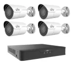 Sistem supraveghere IP PoE UNV cu 4 camere Starlight 4MP si NVR 8MP