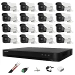 Sistem supraveghere video Hikvision cu 16 camere 8MP, DVR 4K și accesorii