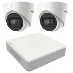 Sistem supraveghere video Hikvision cu 2 camere 5MP, IR 40 m si DVR 4 canale
