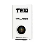 Stabilizator de tensiune 1000VA AVR LCD cu 2 prize Schuko, montaj pe perete