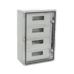 Cutie modulară ABS gri IP65 cu ușă transparentă, 2x12 module, 300x400x170 mm